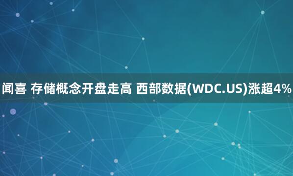 闻喜 存储概念开盘走高 西部数据(WDC.US)涨超4%
