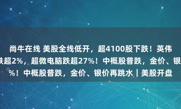 尚牛在线 美股全线低开，超4100股下跌！英伟达跌1.6%，特斯拉跌超2%，超微电脑跌超27%！中概股普跌，金价、银价再跳水｜美股开盘