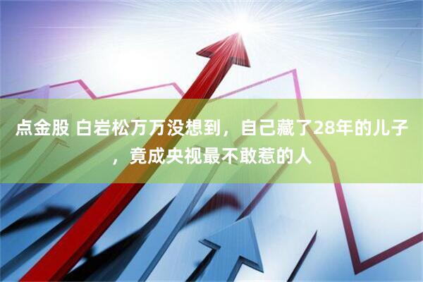 点金股 白岩松万万没想到，自己藏了28年的儿子，竟成央视最不敢惹的人